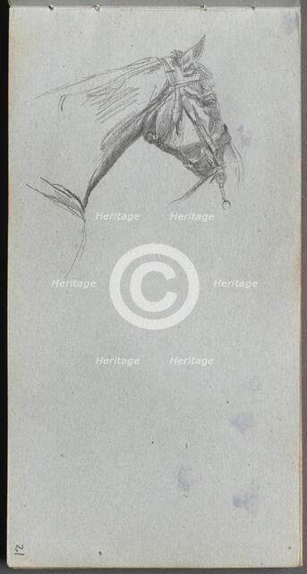 Sketchbook, page 21: Study of a Horse. Creator: Ernest Meissonier (French, 1815-1891).