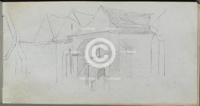 Sketchbook, page 22: Architectural Study. Creator: Ernest Meissonier (French, 1815-1891).