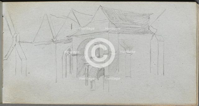 Sketchbook, page 22: Architectural Study. Creator: Ernest Meissonier (French, 1815-1891).