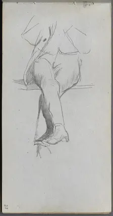 Sketchbook, page 37: Figure Study, crossed legs. Creator: Ernest Meissonier (French, 1815-1891)