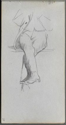 Sketchbook, page 37: Figure Study, crossed legs. Creator: Ernest Meissonier (French, 1815-1891)