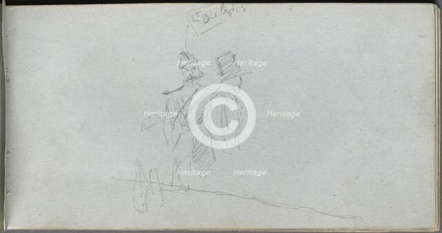 Sketchbook, page 38: Study of a Solider and Figure in Top Hat. Creator: Ernest Meissonier (French, 1815-1891).