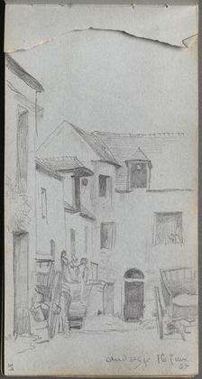 Sketchbook, page 39: Street Scene. Creator: Ernest Meissonier (French, 1815-1891)