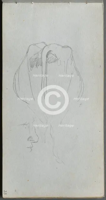 Sketchbook, page 33: Study of a Cow from Behind and Profile Study. Creator: Ernest Meissonier (French, 1815-1891).
