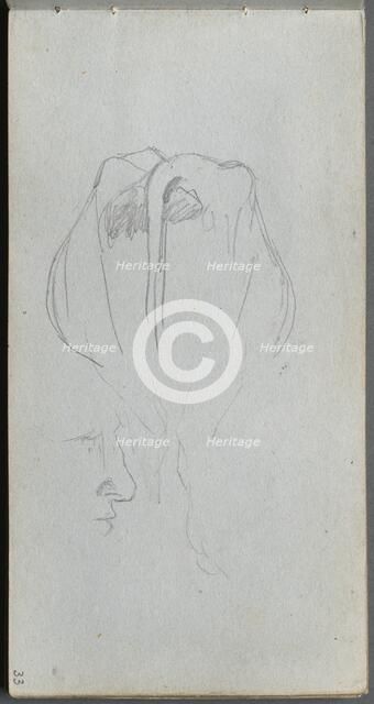 Sketchbook, page 33: Study of a Cow from Behind and Profile Study. Creator: Ernest Meissonier (French, 1815-1891).