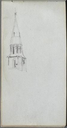 Sketchbook, page 44: Church Spire. Creator: Ernest Meissonier (French, 1815-1891)