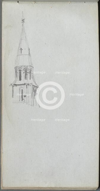 Sketchbook, page 44: Church Spire. Creator: Ernest Meissonier (French, 1815-1891).