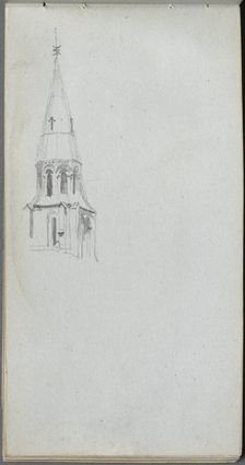 Sketchbook, page 44: Church Spire. Creator: Ernest Meissonier (French, 1815-1891)