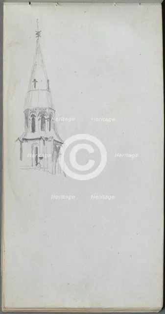 Sketchbook, page 44: Church Spire. Creator: Ernest Meissonier (French, 1815-1891).