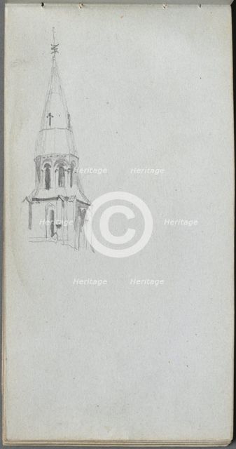 Sketchbook, page 44: Church Spire. Creator: Ernest Meissonier (French, 1815-1891).