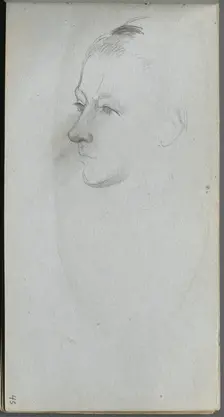 Sketchbook, page 45: Woman's Face, 3/4 View. Creator: Ernest Meissonier (French, 1815-1891)
