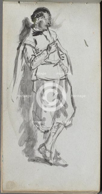 Sketchbook, page 46: Standing Male Figure. Creator: Ernest Meissonier (French, 1815-1891).