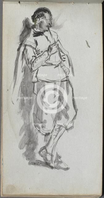 Sketchbook, page 46: Standing Male Figure. Creator: Ernest Meissonier (French, 1815-1891).