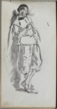 Sketchbook, page 46: Standing Male Figure. Creator: Ernest Meissonier (French, 1815-1891)