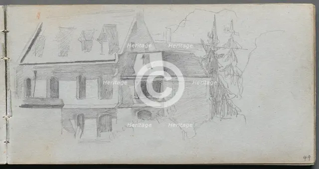 Sketchbook, page 49: Architechural Study. Creator: Ernest Meissonier (French, 1815-1891).