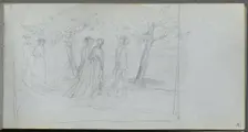 Sketchbook, page 41: Figures in a Landscape. Creator: Ernest Meissonier (French, 1815-1891)