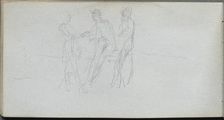 Sketchbook, page 42: Three Figures. Creator: Ernest Meissonier (French, 1815-1891)