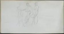 Sketchbook, page 42: Three Figures. Creator: Ernest Meissonier (French, 1815-1891)