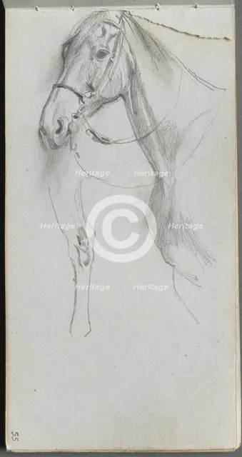 Sketchbook, page 55: Study for a Horse. Creator: Ernest Meissonier (French, 1815-1891).
