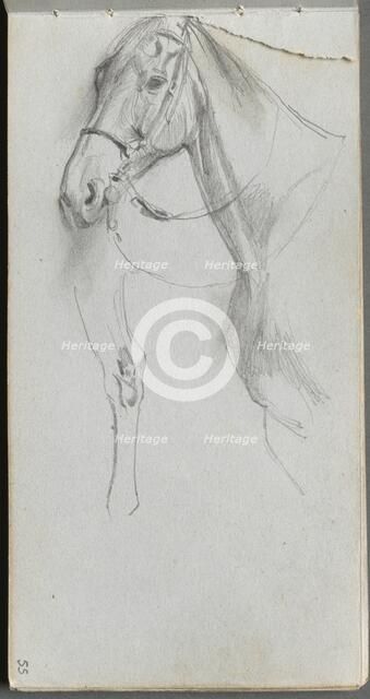 Sketchbook, page 55: Study for a Horse. Creator: Ernest Meissonier (French, 1815-1891).