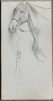 Sketchbook, page 55: Study for a Horse. Creator: Ernest Meissonier (French, 1815-1891)
