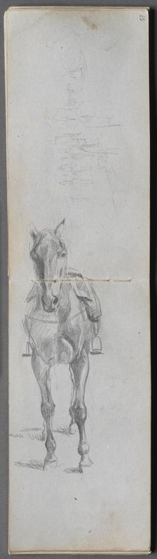 Sketchbook, page 56 & 57: Study of a Horse. Creator: Ernest Meissonier (French, 1815-1891)