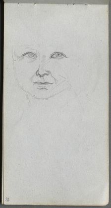 Sketchbook, page 59: Study of a Face. Creator: Ernest Meissonier (French, 1815-1891)
