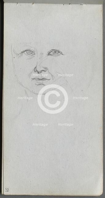 Sketchbook, page 59: Study of a Face. Creator: Ernest Meissonier (French, 1815-1891).