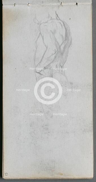 Sketchbook, page 51: Figure Study. Creator: Ernest Meissonier (French, 1815-1891).