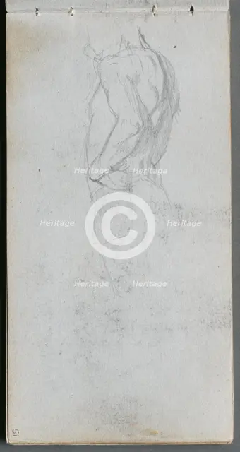 Sketchbook, page 51: Figure Study. Creator: Ernest Meissonier (French, 1815-1891).