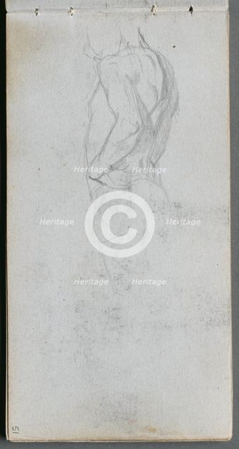 Sketchbook, page 51: Figure Study. Creator: Ernest Meissonier (French, 1815-1891).