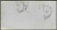 Sketchbook, page 65: Study of Faces in Profile. Creator: Ernest Meissonier (French, 1815-1891)