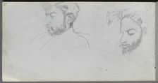 Sketchbook, page 65: Study of Faces in Profile. Creator: Ernest Meissonier (French, 1815-1891)