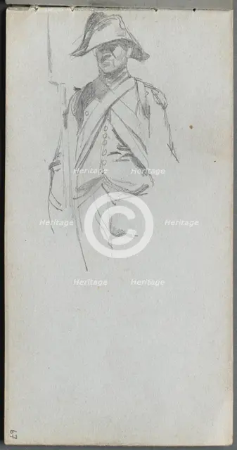 Sketchbook, page 67: Study of a Soldier. Creator: Ernest Meissonier (French, 1815-1891).