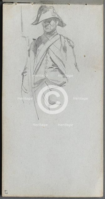 Sketchbook, page 67: Study of a Soldier. Creator: Ernest Meissonier (French, 1815-1891).