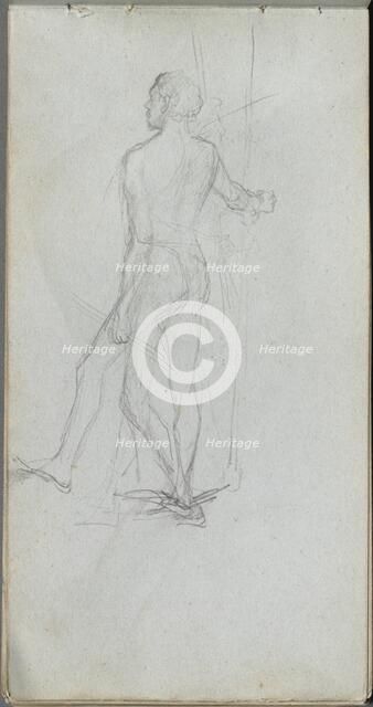 Sketchbook, page 60: Nude Male Study. Creator: Ernest Meissonier (French, 1815-1891).