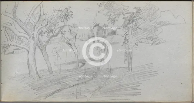 Sketchbook, page 74: Landscape Study. Creator: Ernest Meissonier (French, 1815-1891).