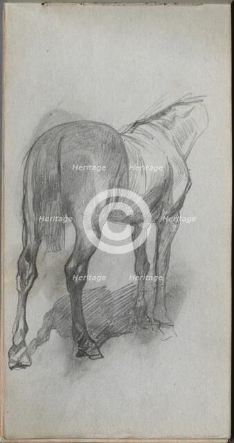 Sketchbook, page 76: Study of a Horse. Creator: Ernest Meissonier (French, 1815-1891).
