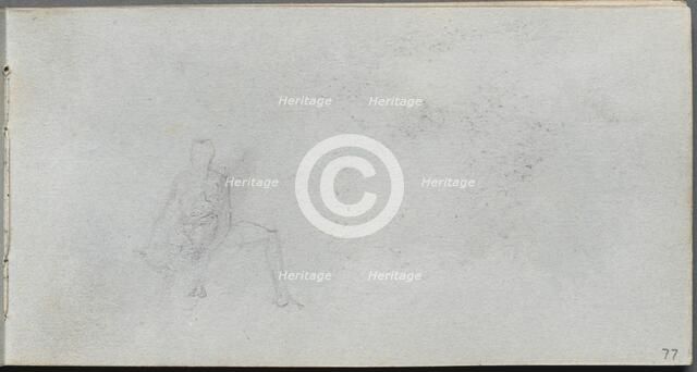 Sketchbook, page 77: Figure Study. Creator: Ernest Meissonier (French, 1815-1891).
