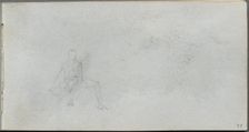 Sketchbook, page 77: Figure Study. Creator: Ernest Meissonier (French, 1815-1891)