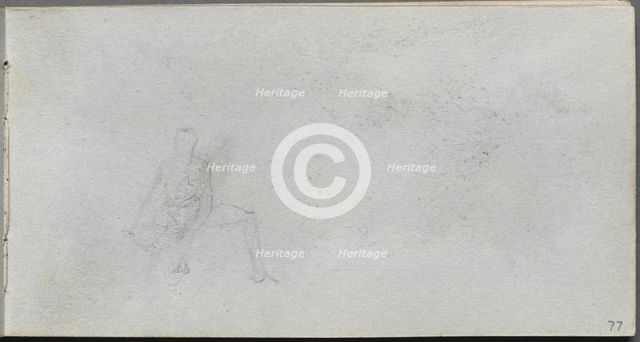 Sketchbook, page 77: Figure Study. Creator: Ernest Meissonier (French, 1815-1891).