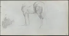 Sketchbook, page 73: Study of a Horse, profile. Creator: Ernest Meissonier (French, 1815-1891)