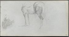 Sketchbook, page 73: Study of a Horse, profile. Creator: Ernest Meissonier (French, 1815-1891)