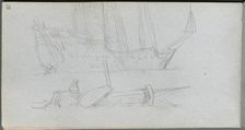 Sketchbook, page 85: Study of a Ship and Buoy. Creator: Ernest Meissonier (French, 1815-1891)