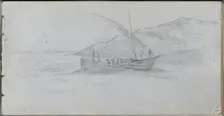 Sketchbook, page 88: Seascape and Figure. Creator: Ernest Meissonier (French, 1815-1891)