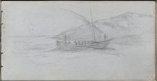 Sketchbook, page 88: Seascape and Figure. Creator: Ernest Meissonier (French, 1815-1891)