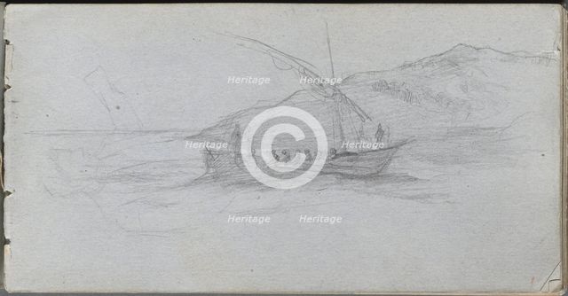 Sketchbook, page 88: Seascape and Figure. Creator: Ernest Meissonier (French, 1815-1891).