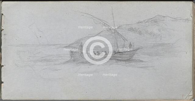 Sketchbook, page 88: Seascape and Figure. Creator: Ernest Meissonier (French, 1815-1891).