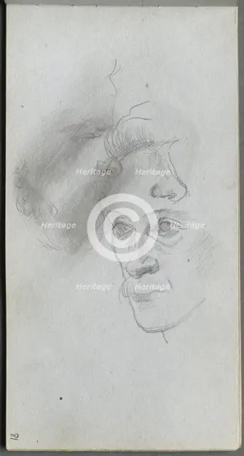 Sketchbook, page 81: Study of Faces. Creator: Ernest Meissonier (French, 1815-1891).