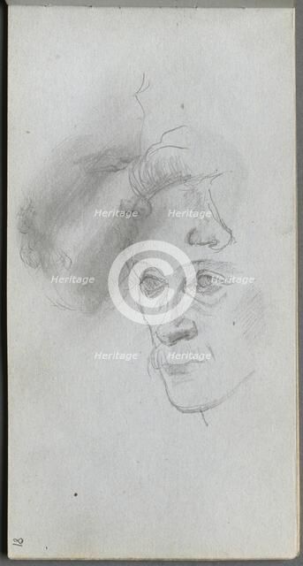 Sketchbook, page 81: Study of Faces. Creator: Ernest Meissonier (French, 1815-1891).